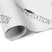 Grey Black Graduation Text with Cap ラッピングペーパー (ロールコーナー)