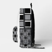 Grey & Black Modern Geometric Backpack . プリントバックパック (右)