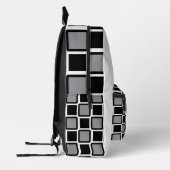 Grey & Black Modern Geometric Backpack . プリントバックパック (左)