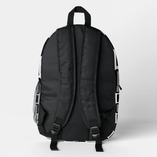 Grey & Black Modern Geometric Backpack . プリントバックパック (裏面)