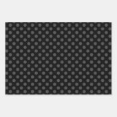 Grey & Black Multi-Pattern Wrapping Paper Sheets ラッピングペーパーシート (正面3)