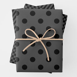 Grey & Black Wrapping Paper Sheets ラッピングペーパーシート