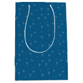 Grey Blue Golf Ball  / Flag Pattern Gift Bag ミディアムペーパーバッグ (正面)