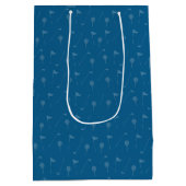 Grey Blue Golf Ball  / Flag Pattern Gift Bag ミディアムペーパーバッグ (裏面)