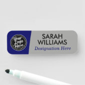 Grey Blue Professional Logo Name Title Tag 名札 (インサイチュ)