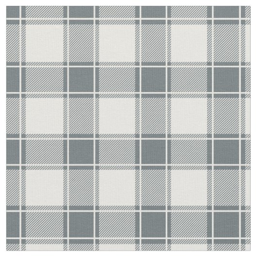 Grey Blue & White Buffalo Plaid ファブリック (クローズアップ)