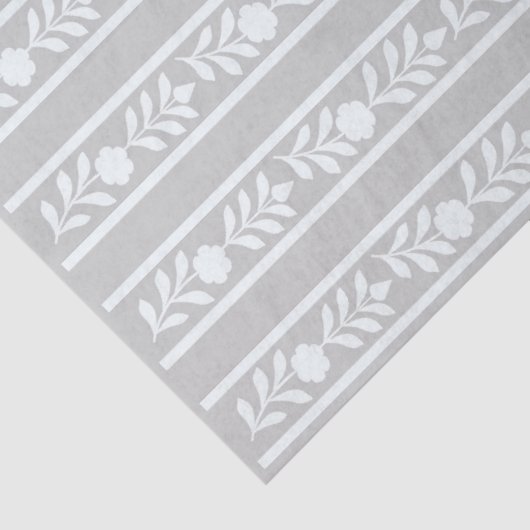 Grey Bone Inlay Floral Border Decoupage Paper 薄葉紙 (詳細)