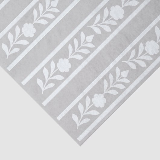Grey Bone Inlay Floral Border Decoupage Paper 薄葉紙 (詳細)