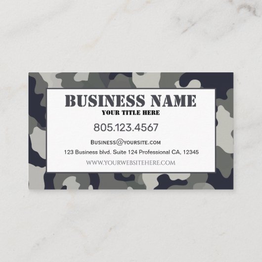 Grey Camouflage 名刺 (裏面)