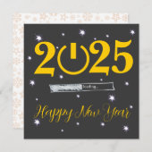 Grey Card Happy new Year ノートカード (正面/裏面)