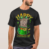 Grey Cat Catrick Irish Shamrock Kitten St Patricks Tシャツ (正面)