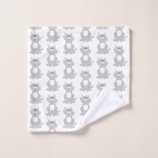 Grey Cat Design バスタオルセット (ウォッシュタオル)