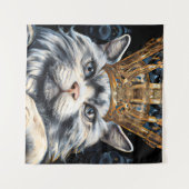 Grey Cat in a Crown タペストリー (正面(横))