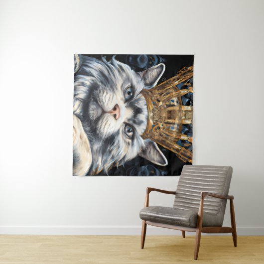 Grey Cat in a Crown タペストリー (インサイチュ(横))