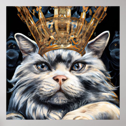 Grey Cat in a Crown ポスター (正面)