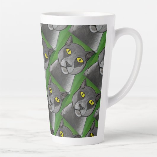 Grey cat Latte Mug カフェラテマグ (右)