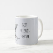 Grey Cat Mouse Best Friends Forever コーヒーマグカップ (正面右)