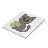 Grey Cat Shamrock Clover Charm タイル (側面)
