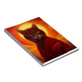 Grey Cat Wearing Fashionable Robe In Sunset Scene ノートブック (右側)