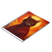 Grey Cat Wearing Fashionable Robe In Sunset Scene ノートブック (左側)