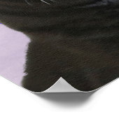 Grey Cat With Blue Top Hat and Moustache ポスター (角)