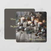 Grey Chic Christmas Candles シーズンカード (正面/裏面)