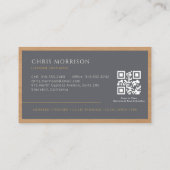 Grey Construction Professional Wood QR Code 名刺 (裏面)