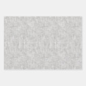Grey Cream Faux Linen Wedding ラッピングペーパーシート (正面2)