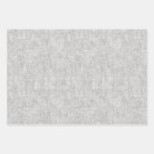 Grey Cream Faux Linen Wedding ラッピングペーパーシート (正面)