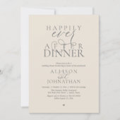 Grey Cream Happily Ever After Dinner Wedding 招待状 (正面)