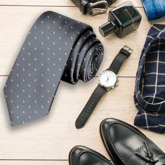 Grey Custom Name Monogram Quote ネクタイ