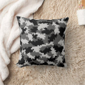 Grey Digital Camo クッション (ブランケット)