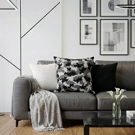 Grey Digital Camo クッション