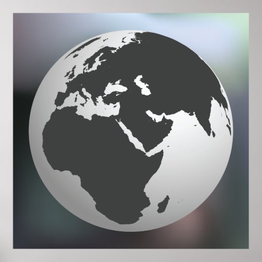 Grey Earth Globeポスター ポスター (正面)