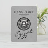 Grey Egypt Passport Wedding Invitation 招待状 (スタンド正面)