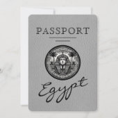 Grey Egypt Passport Wedding Invitation 招待状 (正面)