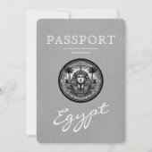 Grey Egypt Passport Wedding Save the Date セーブザデート (正面)