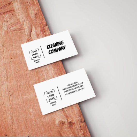 Grey Elegant Minimalist Cleaning Company 名刺