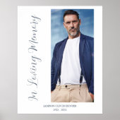 Grey Elegant Minimalist Memorial Photo Funeral ポスター (正面)