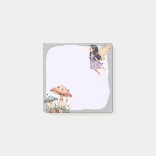 Grey Fairy Memo Pad – Mystical Note-Taking ポストイット (正面)