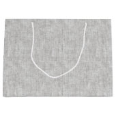 Grey Faux Linen Wedding ラージペーパーバッグ (正面)