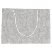 Grey Faux Linen Wedding ラージペーパーバッグ (裏面)