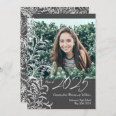 Grey Ferns Vintage Photo Graduation Announcement 招待状 (正面/裏面)