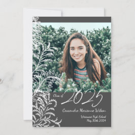 Grey Ferns Vintage Photo Graduation Announcement 招待状