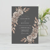 Grey Floral Arrangement Wedding 招待状 (スタンド正面)