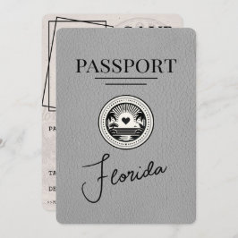 Grey Florida Passport日付の保存 セーブザデート