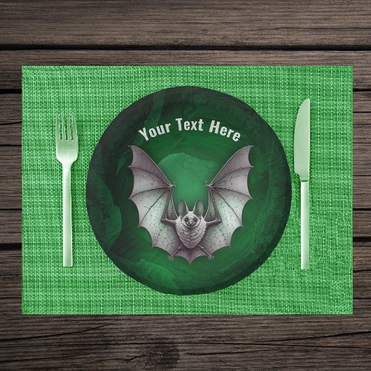 Grey Flying Bat Glowing Green Spooky Cave ペーパーボウル