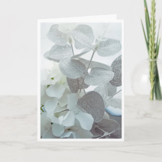 Grey Foliage and White Blooms Condolence Card カード