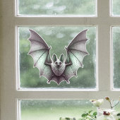 Grey Furry Bat Green Tinge Spread Wings ウィンドウサイン