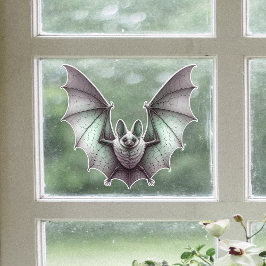 Grey Furry Bat Green Tinge Spread Wings ウィンドウサイン